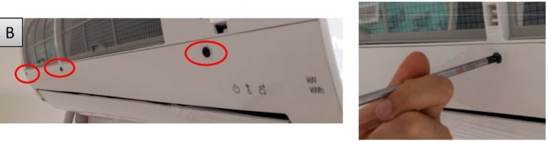 نحوه باز کردن قاب پنل کولر گازی ال جی