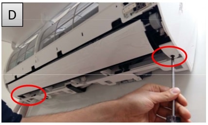 نحوه باز کردن قاب پنل کولر گازی ال جی